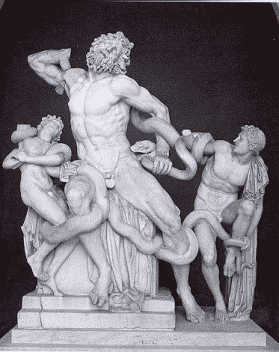 Laocoon being crushed by serpents sent by Poseidon